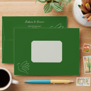 Enveloppe Graphique de Hunter Green avec Peace Dove
