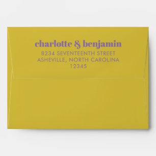 Enveloppe Gras Bright Purple et Jaune Typographie moderne Sa
