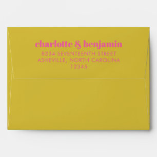 Enveloppe Gras Bright rose et jaune typographie moderne