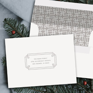 Enveloppe Gray Elegant Deco Frame Holiday Envelope