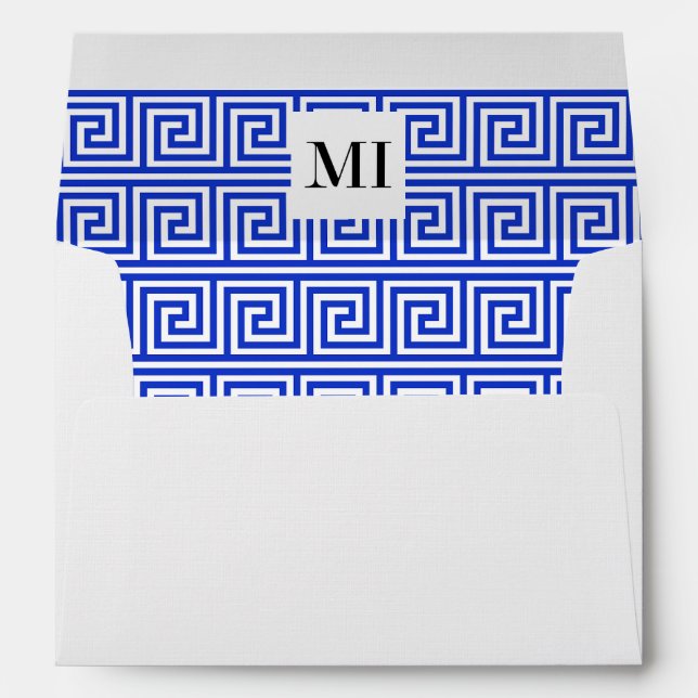 Enveloppe Grec Meander Carré Motif (Dos (Bas))