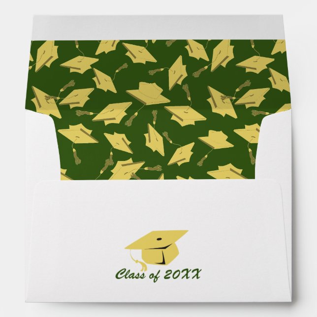 Enveloppe Green and Gold Graduation Party (Dos (Bas))