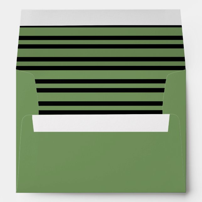 Enveloppe Green Black Stripes Pattern (Dos (Bas))