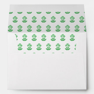 Enveloppe Green Block Print Daisy Envelopes