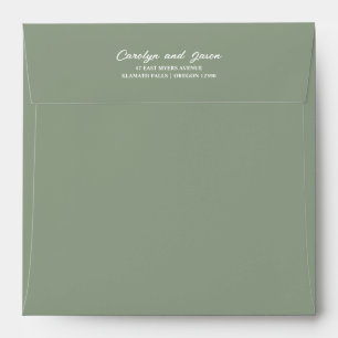 Enveloppe Green Christmas Holiday Return Adresse Script