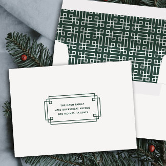 Enveloppe Green Elegant Deco Frame Holiday Envelope