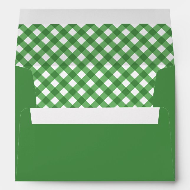 Enveloppe Green En vichy Holiday (Dos (Bas))