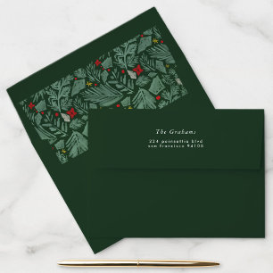 Enveloppe Green Festive Botanique Adresse de retour