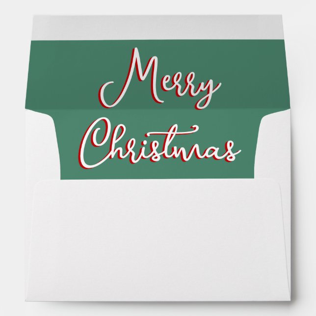 Enveloppe Green Holly Jolly Mailing Noël (Dos (Bas))