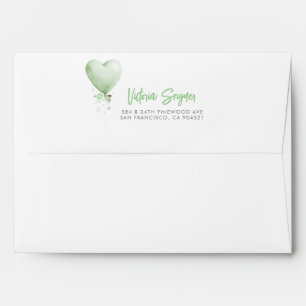 Enveloppe Green Love Heart Balloon Garland Baby shower