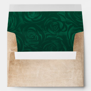 Enveloppe Green Rose Rustic Parchment Adresse de retour