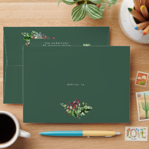 Enveloppe Green Simple Noël Blanc