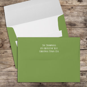 Enveloppe Green Simple Return Adresse Noël