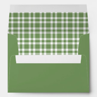 Enveloppe Green White Plaid Pattern