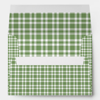 Enveloppe Green White Plaid Pattern