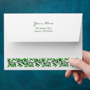 Enveloppe Greenery Garland Editable Adresse de retour