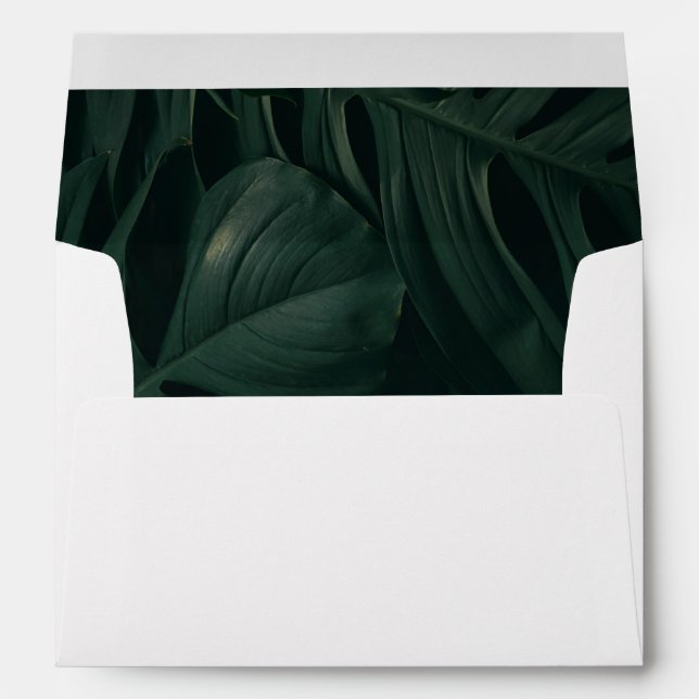 Enveloppe Greenery Tropical Destination Mariage Adresse (Dos (Bas))
