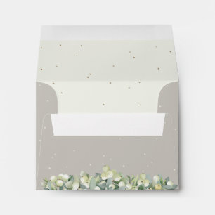 Enveloppe Greige/Crème Intérieur Snowberry+ Eucalyptus Maria