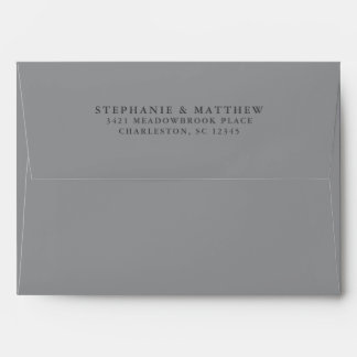 Enveloppe Grey White Mariage Chic Adresse de retour Elegant