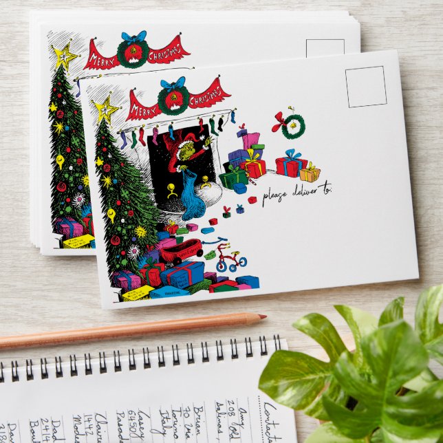 Enveloppe Grinch classique | Grinch in Chimney (Stacked)
