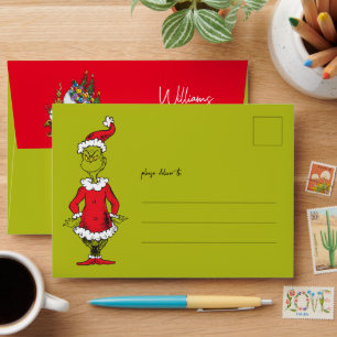 Enveloppe Grinch classique Père Noël