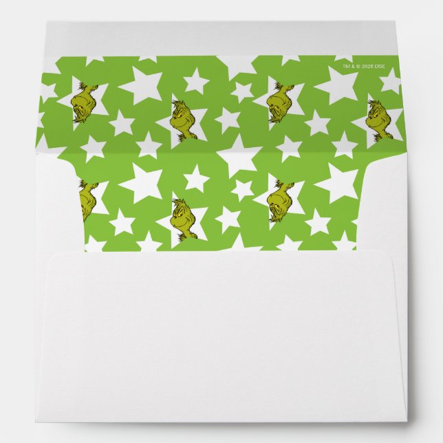 Enveloppe Grinch Peeking Star Pattern (Dos (Bas))
