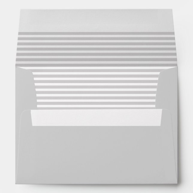 Enveloppe Gris argenté et blanc rayé (Dos (Bas))