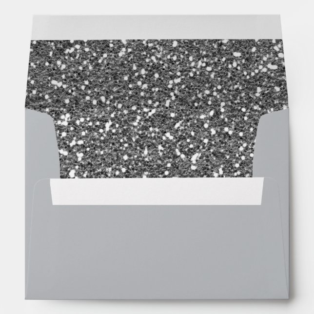 Enveloppe Gris argenté Faux Sparkles Arrière - plan Texture  (Dos (Bas))