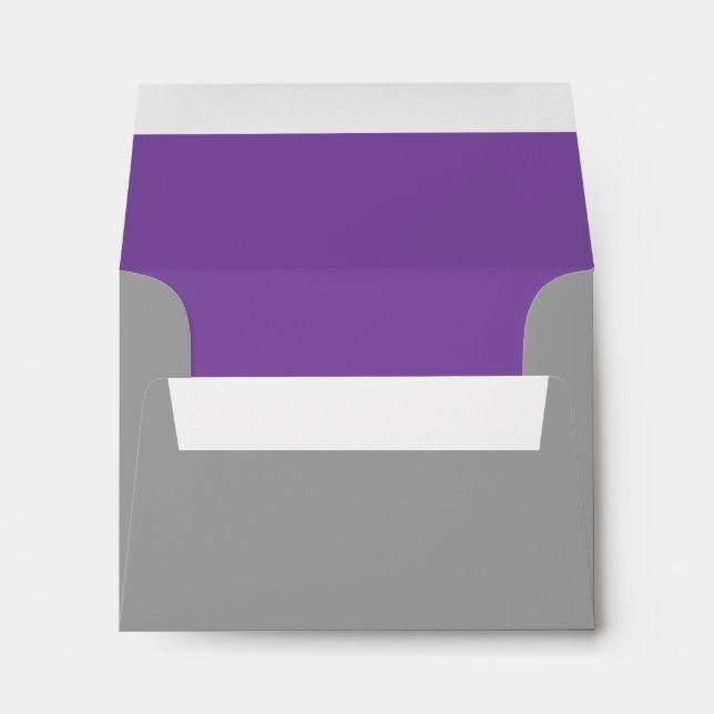 Enveloppe gris et violet préadressés personnalisée (Dos (Bas))