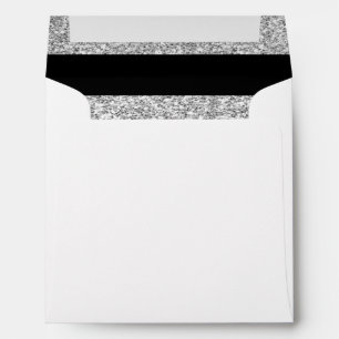 Enveloppe Gris noir glamour avec Parties scintillant d'argen