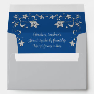 Enveloppe Gris, Royal Blue Faire-part de mariage