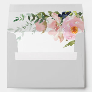 Enveloppe Gris uni avec Mariage de vaporisateur rose vif