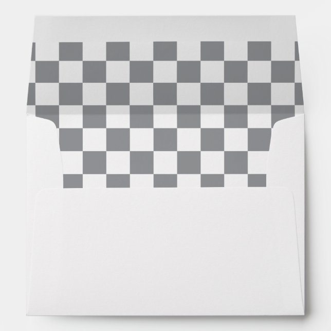Enveloppe grise de damier (Dos (Bas))