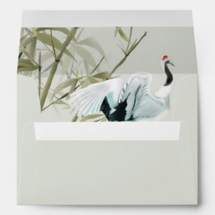 Enveloppe Grue japonaise Plante Bambou