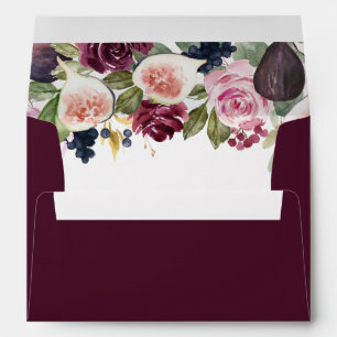 Enveloppe Guirlande florale de figues et de style bohème aqu