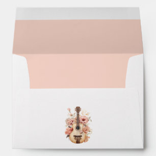 Enveloppe Guitare florale de mariage western