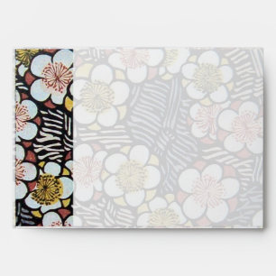ENVELOPPE HAIKU/ NOIR BLANC PINK FLEURS DE PRINTEMPS