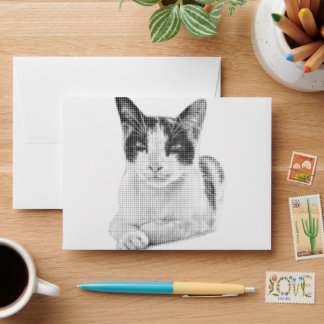 Enveloppe Halftone Kitty Portrait