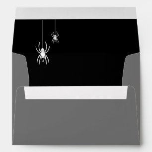 Enveloppe Halloween 5x7 Gris Black Spiders Invitation