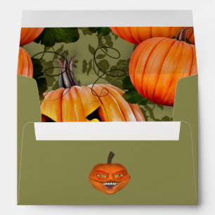 Enveloppe Halloween Citrouille mal