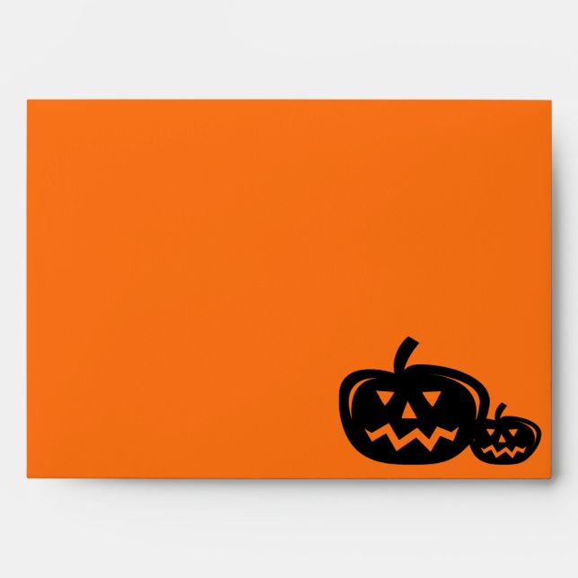 Enveloppe Halloween citrouille sculpter la tête orange et no (Devant)