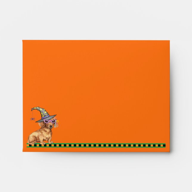 Enveloppe Halloween Dachshund (Devant)