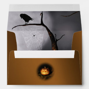 Enveloppe Halloween déplaisant en or