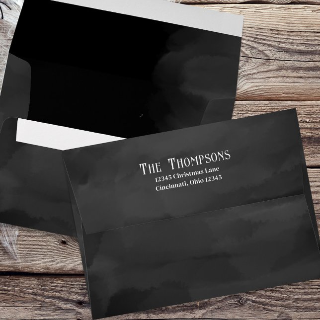 Enveloppe Halloween Éffrayant Black Effrayant Night Fog (Simple Spooky black Halloween envelope)