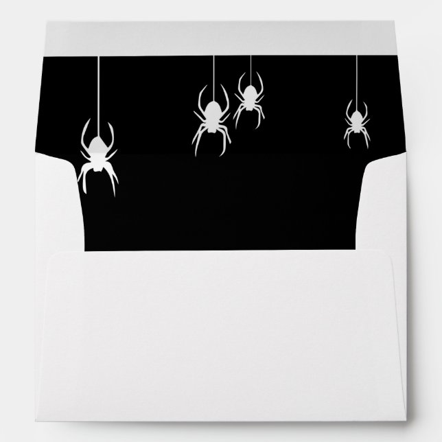 Enveloppe Halloween Éffrayant noir à l'intérieur (Dos (Bas))