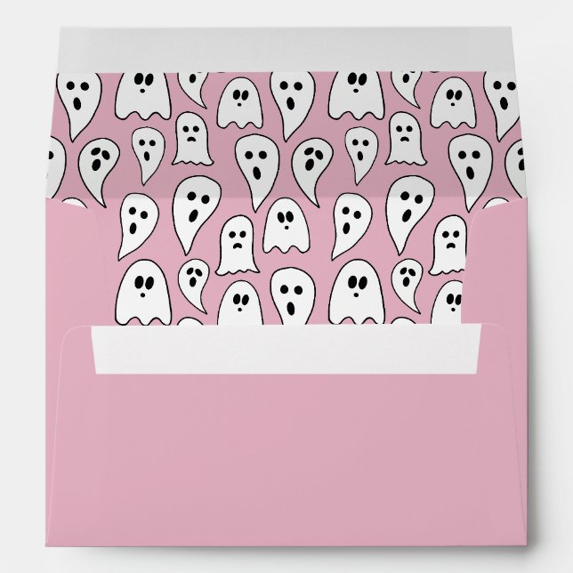 Enveloppe Halloween fantôme rose (Dos (Bas))