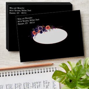 Enveloppe Halloween Goth Purple Black Crimson Mariage