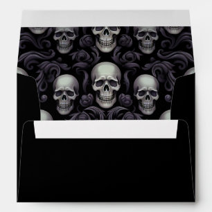 Enveloppe Halloween Gothic Skuls Adresse de retour