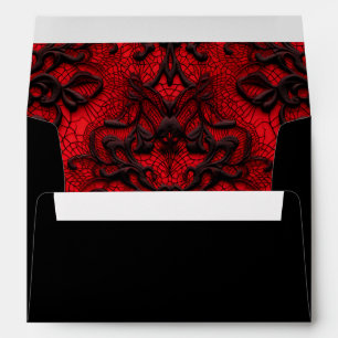 Enveloppe Halloween Gothique Dentelle Adresse de retour