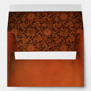 Enveloppe Halloween gothique orange et noir